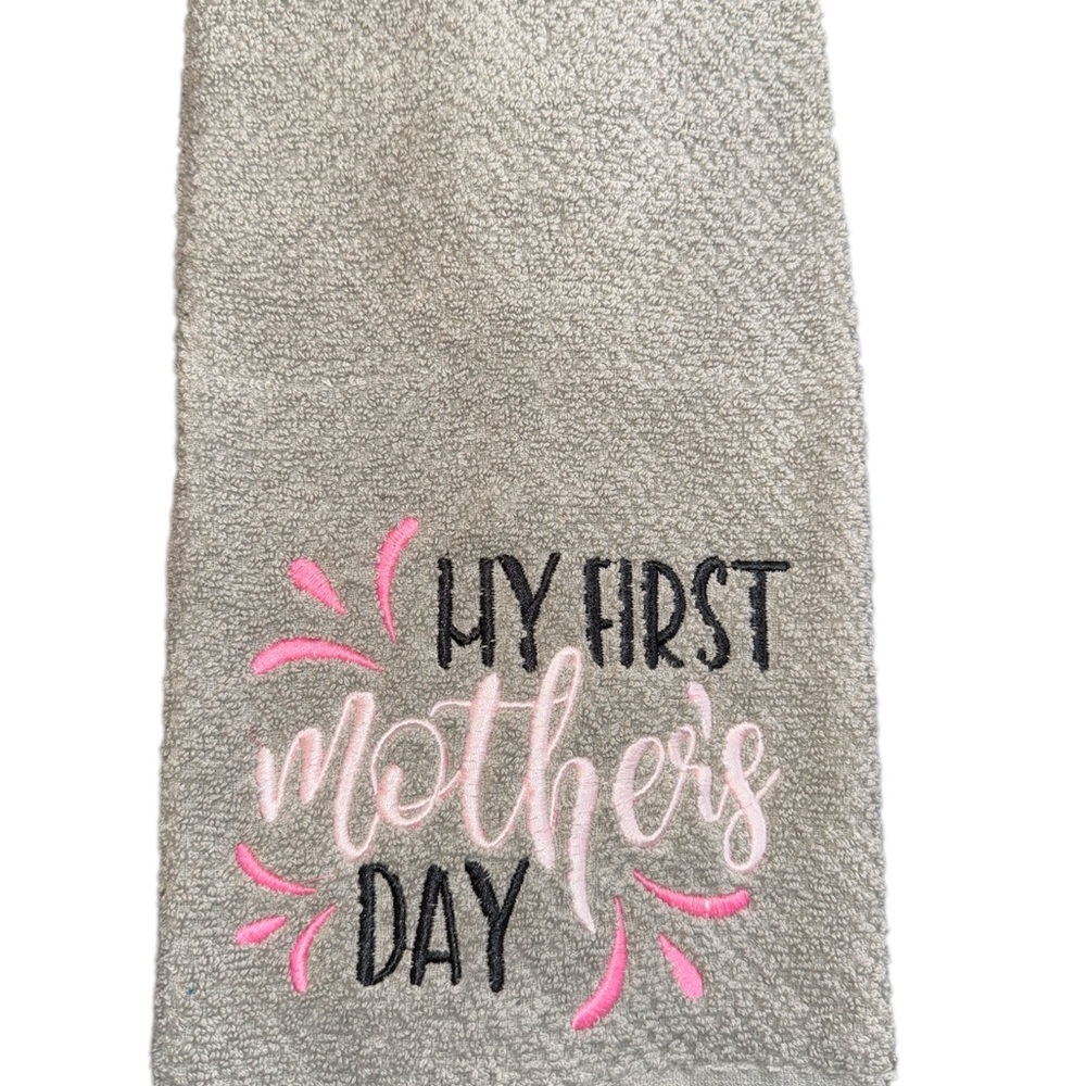 'My First Mother's Day' Embroidered Kitchen Towel